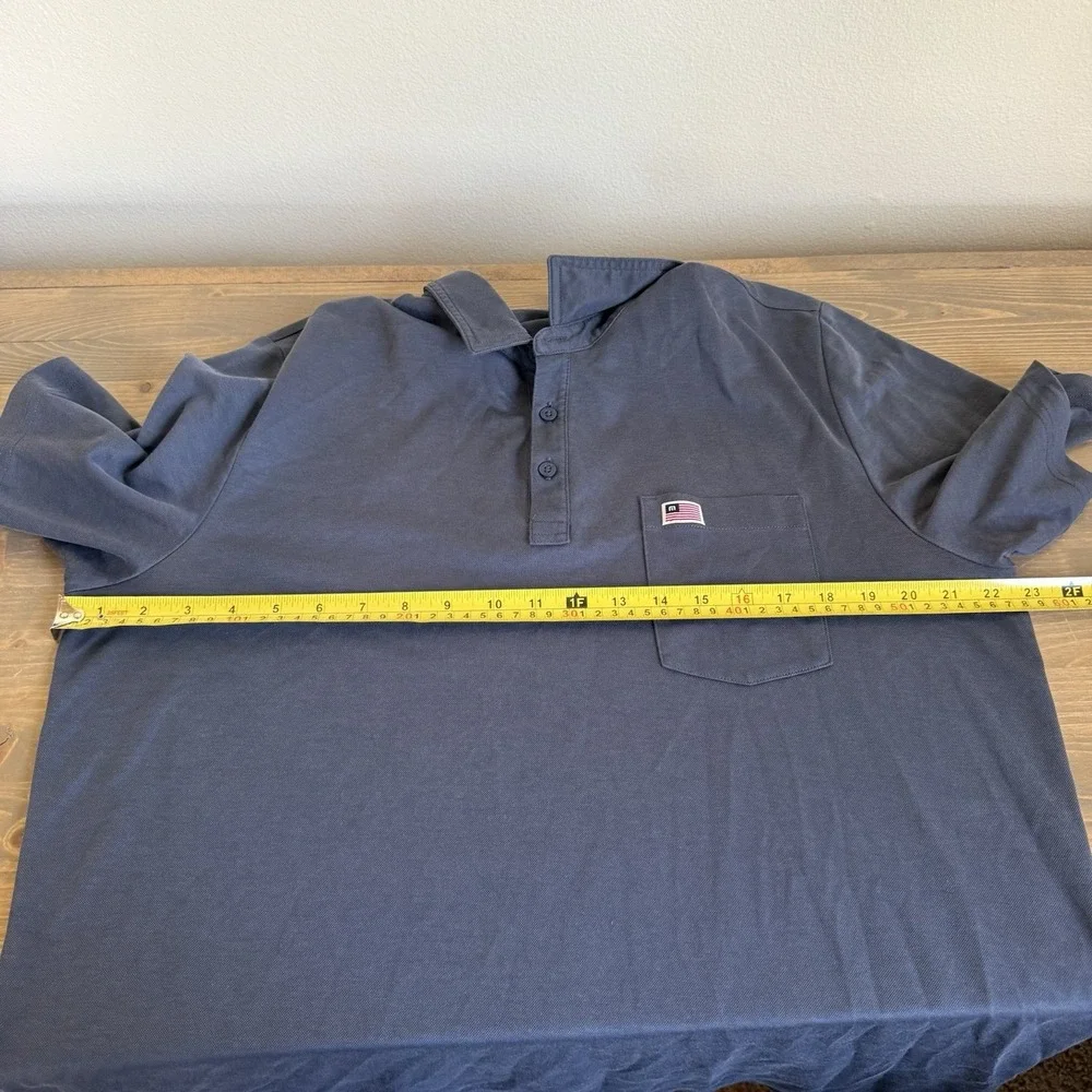 Travis Mathew Men's XL‎ Grey Short Sleeve Golf Polo Shirt American Flag Logo